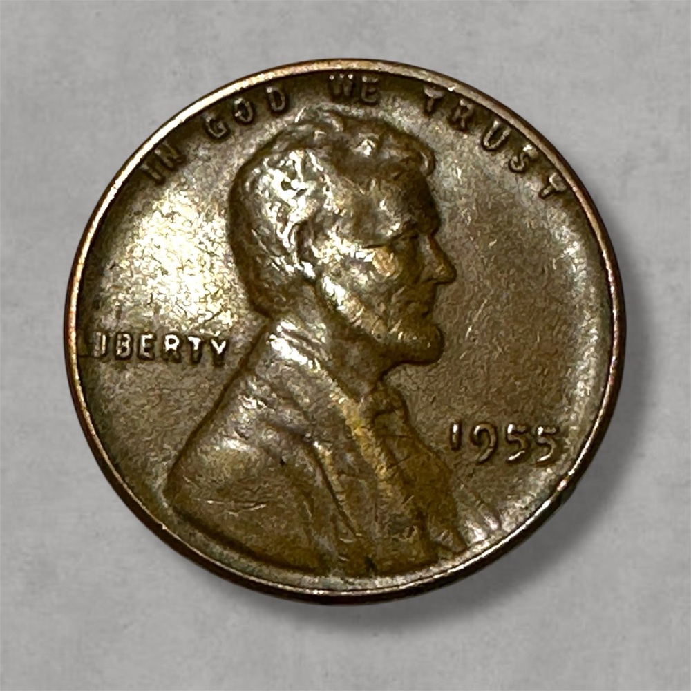 1955 Lincoln Wheat Penny No Mint Mark Coin